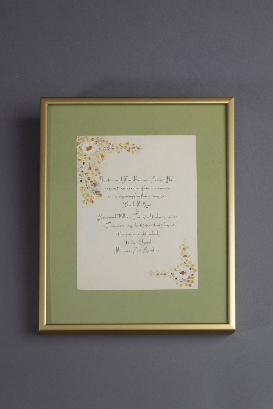 Billy and Ruth Graham's Wedding Invitation