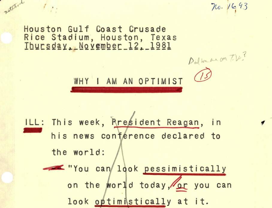 Billy Graham's Houston Crusade sermon manuscript